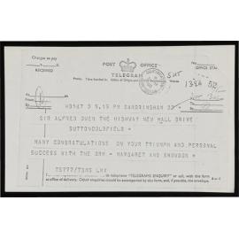 Letter Of Congratulations From Princess Margaret & Reply